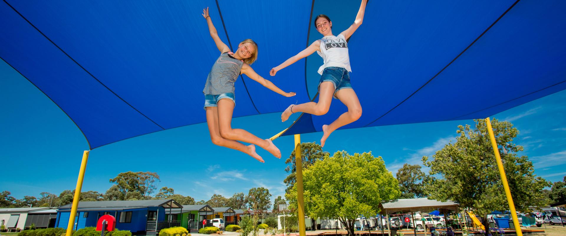 BIG4 Bendigo Park Lane Holiday Park - Girls on Jumping Cushion